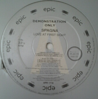 Ivana Spagna - Love At First Sight | Epic (XPR 1718) Ivana Spagna - Love At First Sight | Epic (XPR 1718)