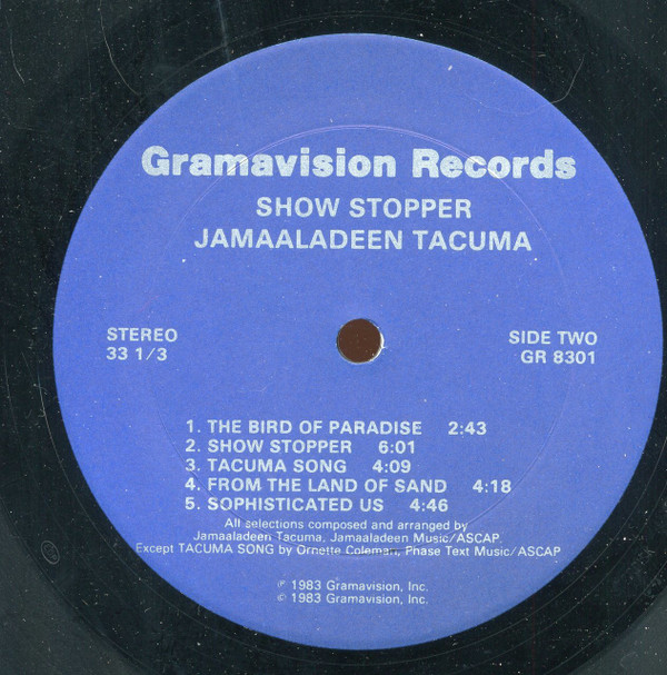 Jamaaladeen Tacuma - Show Stopper | Gramavision (GR 8301) - 4