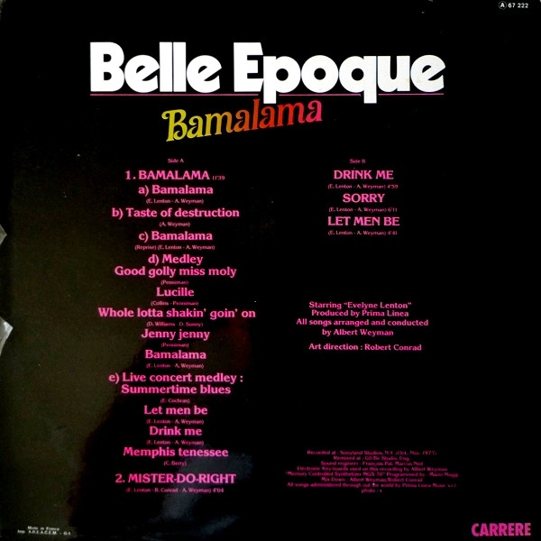 Belle Epoque - Bamalama | Carrere (67.222) - 2