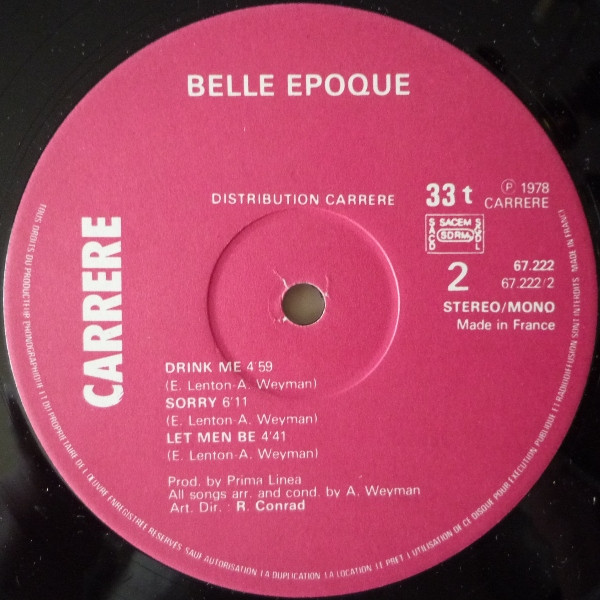 Belle Epoque - Bamalama | Carrere (67.222) - 4