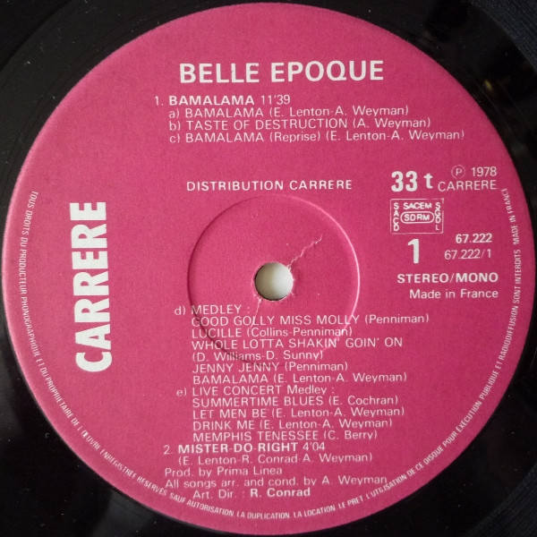 Belle Epoque - Bamalama | Carrere (67.222) - 3