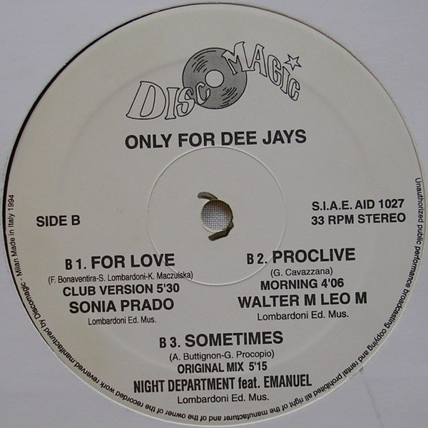Various - Only For Dee Jays | Discomagic Records (AID 1027) - 4 Various - Only For Dee Jays | Discomagic Records (AID 1027) - 4