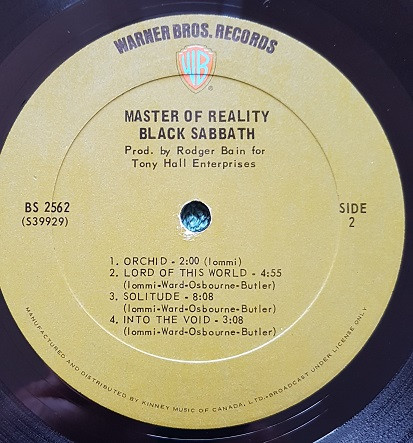 Black Sabbath - Master Of Reality [Vinyl] | Warner Bros. Records (BS 2562) - 4