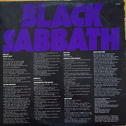 Black Sabbath - Master Of Reality [Vinyl] | Warner Bros. Records (BS 2562) - 2