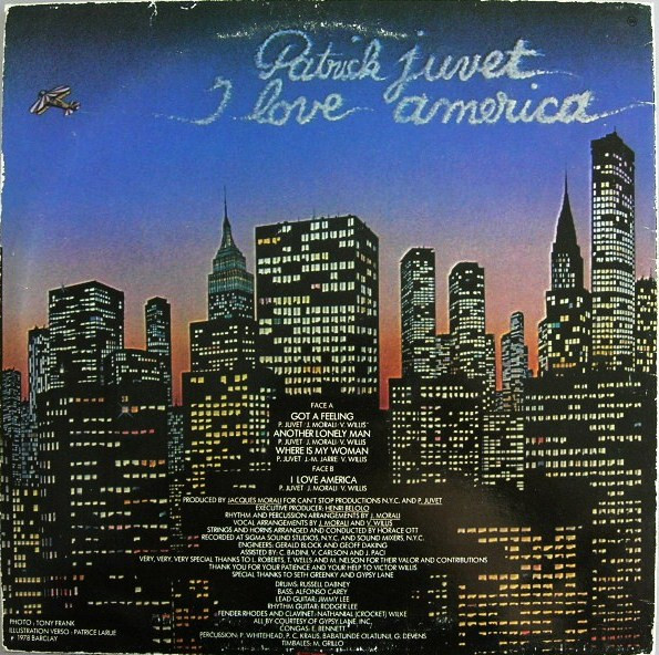 Patrick Juvet - Got A Feeling - I Love America | Barclay (91003) - 2
