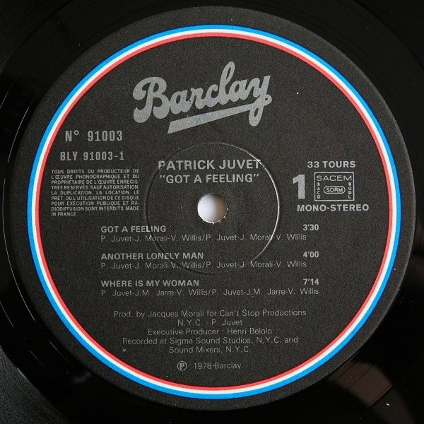 Patrick Juvet - Got A Feeling - I Love America | Barclay (91003) - 3