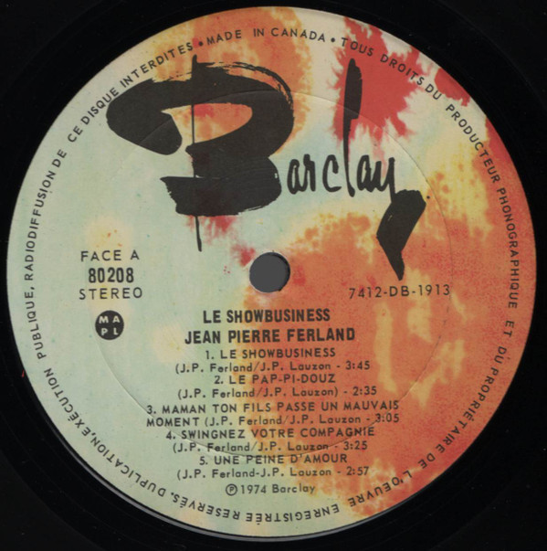 J-P Ferland - Le Showbusiness | Barclay (80208) - 3 J-P Ferland - Le Showbusiness | Barclay (80208) - 3