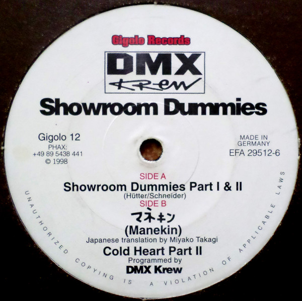 DMX Krew - Showroom Dummies | International Deejay Gigolo Records (Gigolo 12)