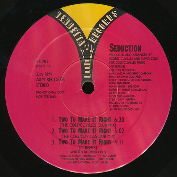 Seduction - Two To Make It Right | Vendetta Records (VE-7031)
