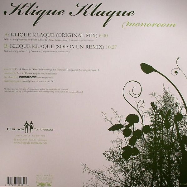 Monoroom - Klique Klaque | Freunde Tontraeger (FREU0036) - 2 Monoroom - Klique Klaque | Freunde Tontraeger (FREU0036) - 2