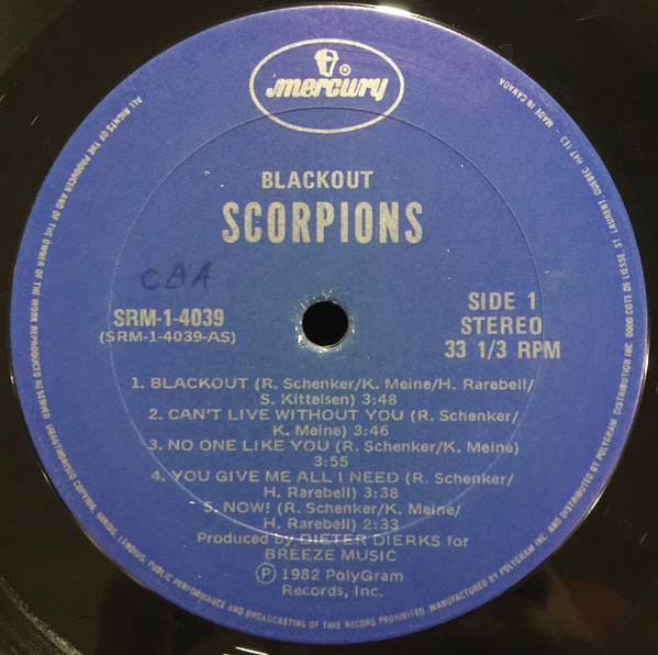 Scorpions - Blackout | Mercury (SRM-1-4039) - 3