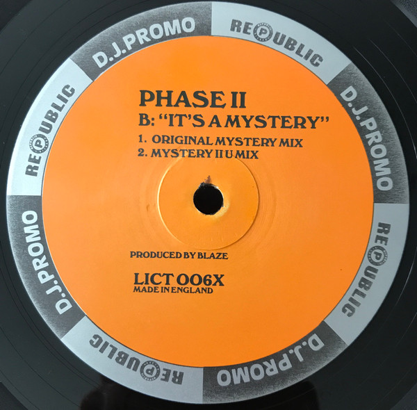 Phase II - Reachin' / It's A Mystery | Republic Records (LICT 006X) - 3