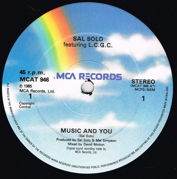 Sal Solo - Music And You | MCA Records (MCAT 946) - 3