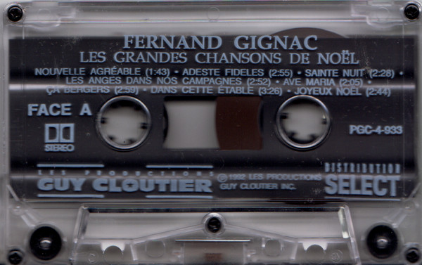 Fernand Gignac - Les Grandes Chansons de Noël | Les Productions Guy Cloutier Inc. (PGC-4-933) - 3 Fernand Gignac - Les Grandes Chansons de Noël | Les Productions Guy Cloutier Inc. (PGC-4-933) - 3