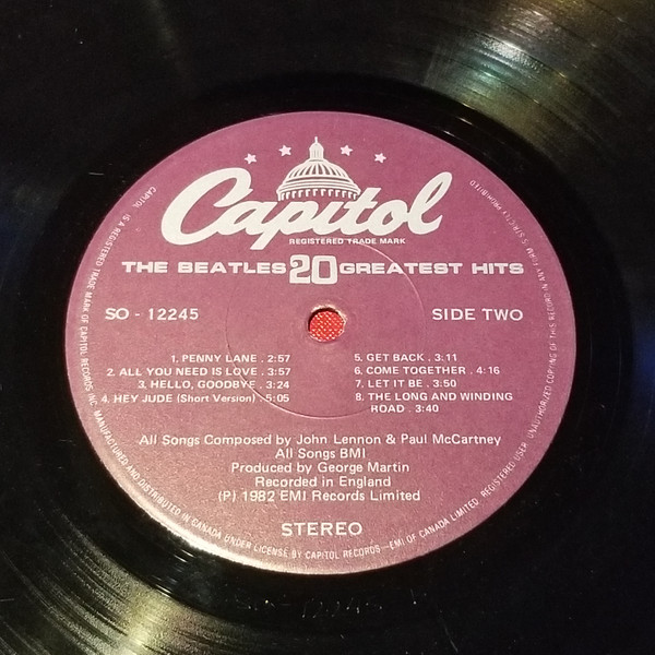 The Beatles - 20 Greatest Hits | Capitol Records, Inc. (SO - 12245) - 4