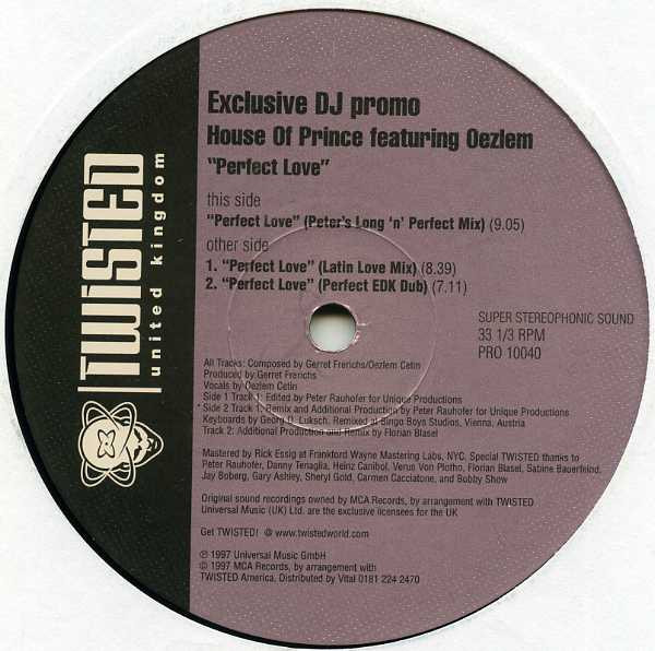 House Of Prince Featuring Oezlem - Perfect Love | Twisted United Kingdom (PRO 10040) - main House Of Prince Featuring Oezlem - Perfect Love | Twisted United Kingdom (PRO 10040) - main