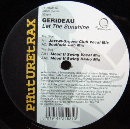 Gerideau - Let The Sunshine | Phuture Trax (PHTRAX 10) - 2 Gerideau - Let The Sunshine | Phuture Trax (PHTRAX 10) - 2