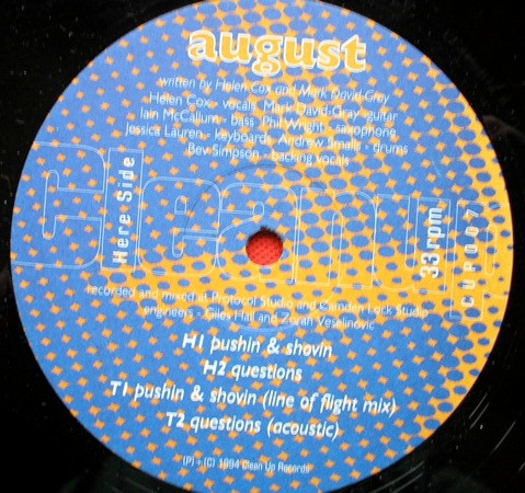 August - Pushin & Shovin | Clean Up Records (CUP007)