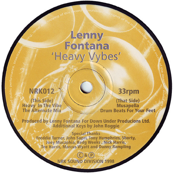 Lenny Fontana - Heavy Vybes | NRK Sound Division (NRK 012)