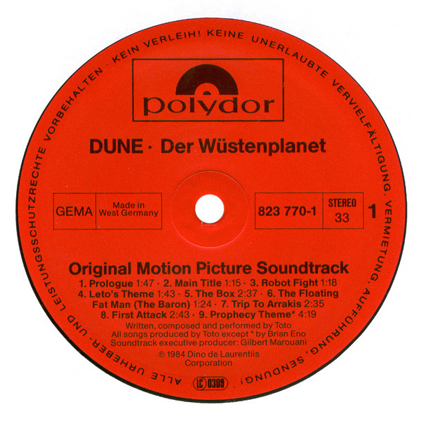 Dune · Der Wüstenplanet (Original Soundtrack Recording)