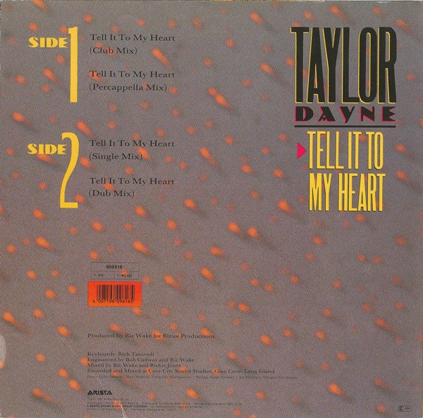 Taylor Dayne - Tell It To My Heart | Arista (609 616) - 2