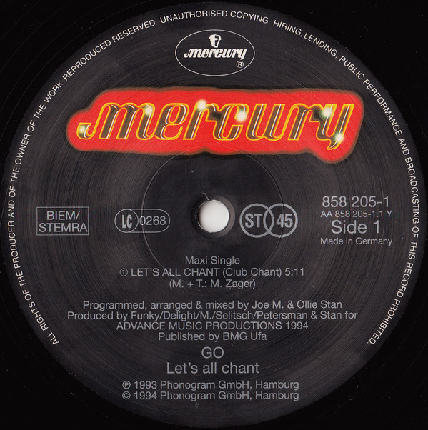Go! - Let's All Chant (Move Your Body) | Subsonic (858 205-1) - 3