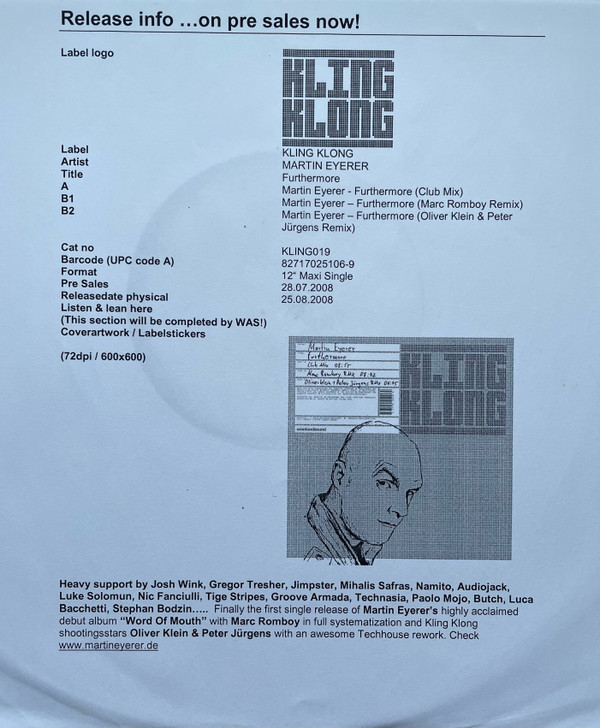 Martin Eyerer - Furthermore | Kling Klong (KLING 019) - 2 Martin Eyerer - Furthermore | Kling Klong (KLING 019) - 2
