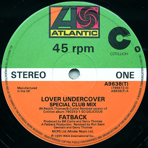 The Fatback Band - Lover Undercover | Atlantic (A9638(T)) - 3 The Fatback Band - Lover Undercover | Atlantic (A9638(T)) - 3