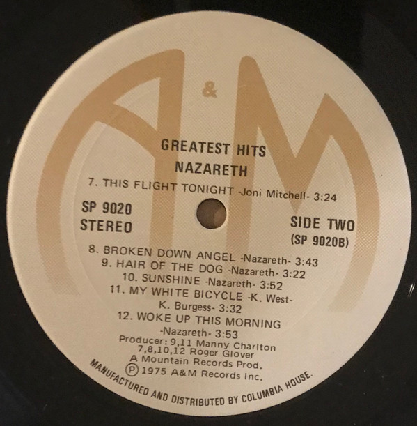 Nazareth - Greatest Hits | A&M Records (SP 9020) - 4 Nazareth - Greatest Hits | A&M Records (SP 9020) - 4