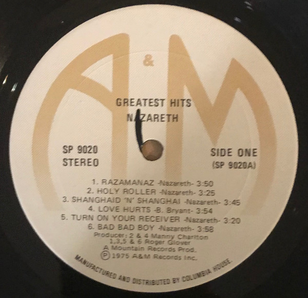 Nazareth - Greatest Hits | A&M Records (SP 9020) - 3 Nazareth - Greatest Hits | A&M Records (SP 9020) - 3