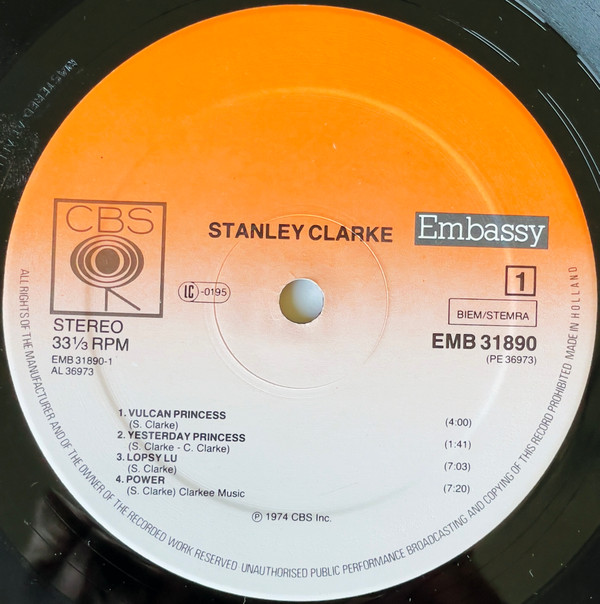 Stanley Clarke - Stanley Clarke | Embassy (EMB 31890) - 3