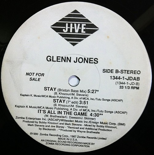 Glenn Jones - Stay | Jive (1344-1-JDAB) - 2 Glenn Jones - Stay | Jive (1344-1-JDAB) - 2