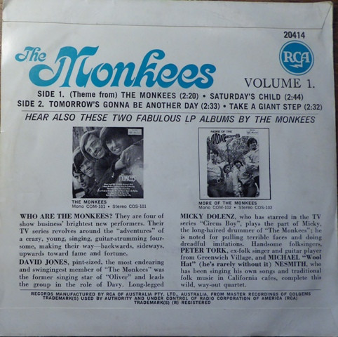 The Monkees - The Monkees Volume 1 | RCA (20414) - 2 The Monkees - The Monkees Volume 1 | RCA (20414) - 2