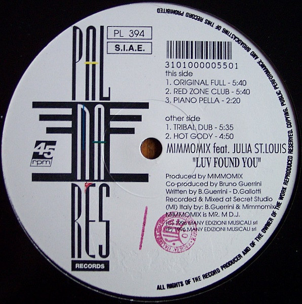 Mimmomix Feat. Julia St. Louis - Luv Found You | Palmares Records (PL 394) - 2 Mimmomix Feat. Julia St. Louis - Luv Found You | Palmares Records (PL 394) - 2