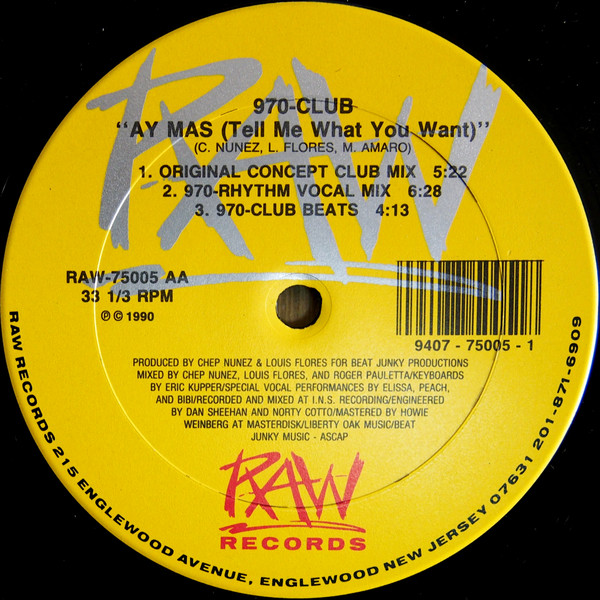 970-Club - Ay Mas (Tell Me What You Want) | RAW Records (RAW-75005) - main 970-Club - Ay Mas (Tell Me What You Want) | RAW Records (RAW-75005) - main