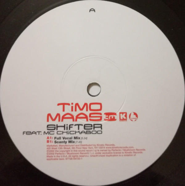Timo Maas Feat. MC Chickaboo - Shifter | Kinetic Records (67728-54720-1) - 3