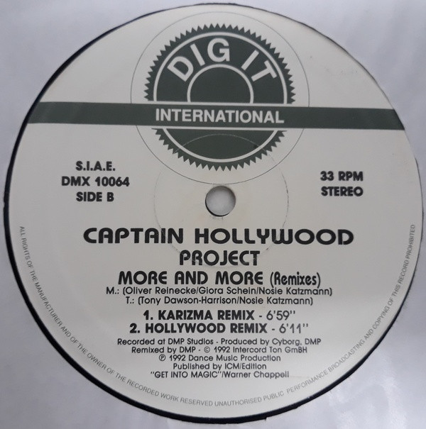 Captain Hollywood Project - More And More | Dig It International (DMX 10064) - 4 Captain Hollywood Project - More And More | Dig It International (DMX 10064) - 4