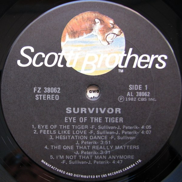 Survivor - Eye Of The Tiger | Scotti Bros. Records (FZ 38062) - 3 Survivor - Eye Of The Tiger | Scotti Bros. Records (FZ 38062) - 3