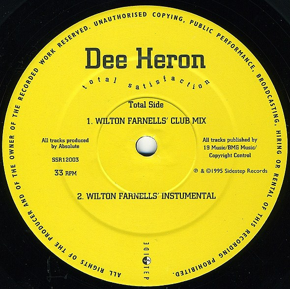 Dee Heron - Total Satisfaction | Sidestep Records (SSR12003) - 3