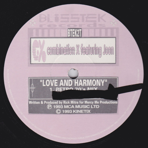 Combination X Featuring Joon - Love And Harmony | Blisstek Records (BTEK2T) - 2 Combination X Featuring Joon - Love And Harmony | Blisstek Records (BTEK2T) - 2