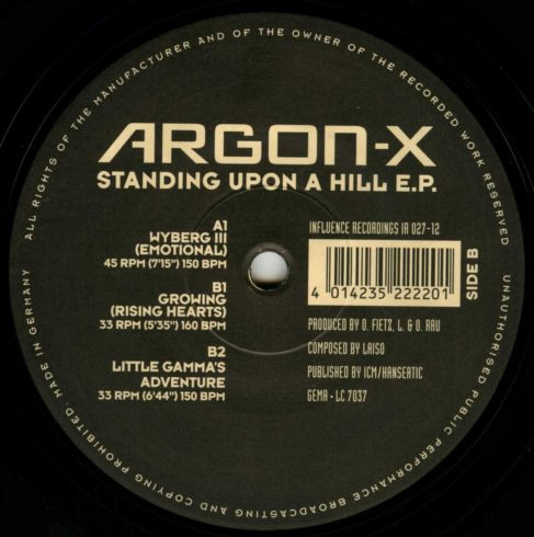 Argon-X - Standing Upon A Hill E.P. | Influence Recordings (IR 027-12) - main Argon-X - Standing Upon A Hill E.P. | Influence Recordings (IR 027-12) - main