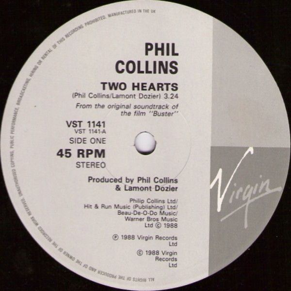 Phil Collins - Two Hearts | Virgin (VST 1141) - 3 Phil Collins - Two Hearts | Virgin (VST 1141) - 3