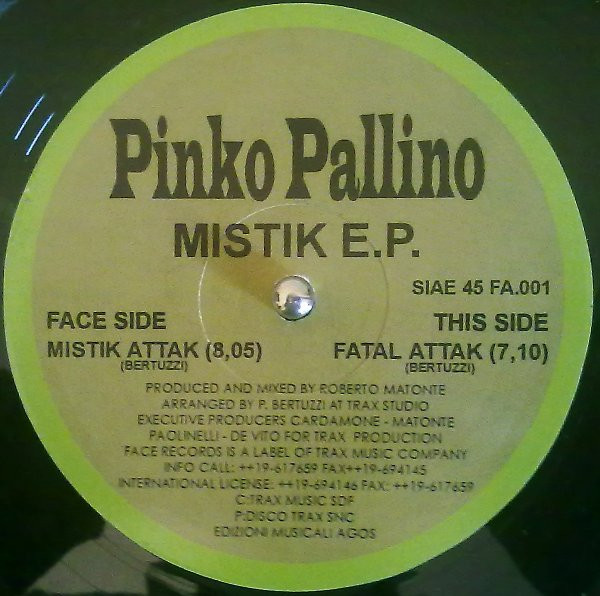 Pinko Pallino - Mistik E.P. | Face Records (FA 001) - main
