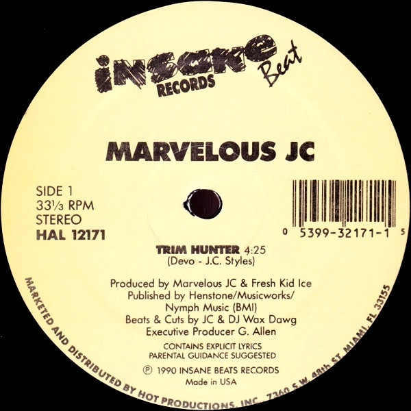 Marvelous JC - Trim Hunter / Get A Grip | Insane Beat Records (HAL 12171) - main Marvelous JC - Trim Hunter / Get A Grip | Insane Beat Records (HAL 12171) - main
