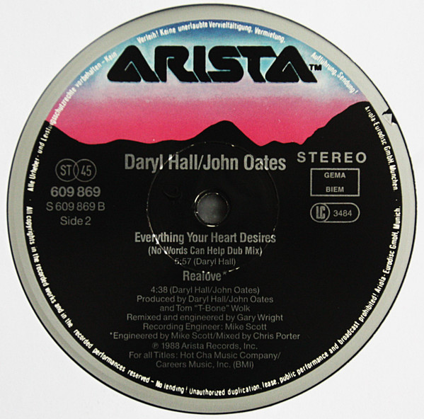 Daryl Hall & John Oates - Everything Your Heart Desires | Arista (609 869) - 4 Daryl Hall & John Oates - Everything Your Heart Desires | Arista (609 869) - 4