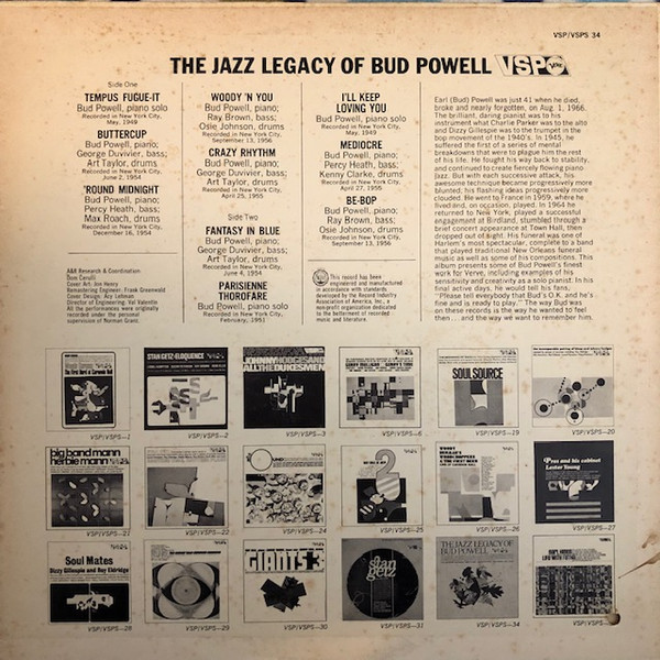 Bud Powell - The Jazz Legacy Of Bud Powell | VSP (VSPS-34) - 2 Bud Powell - The Jazz Legacy Of Bud Powell | VSP (VSPS-34) - 2