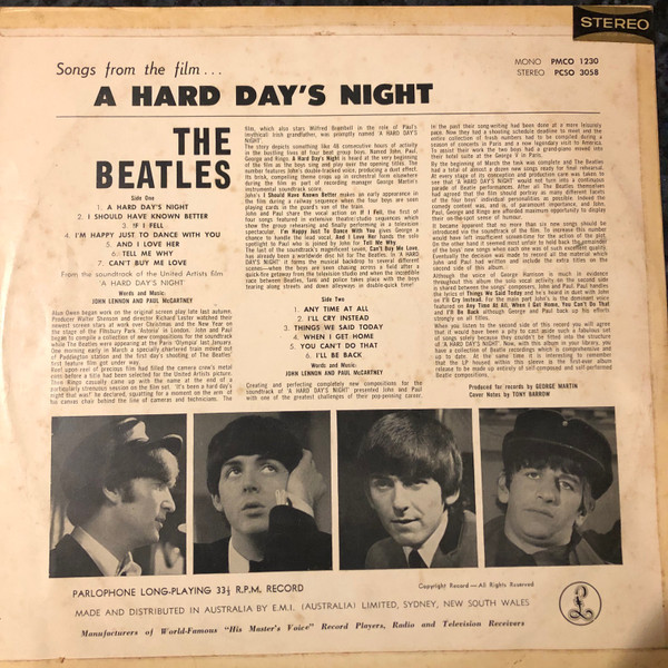 The Beatles - A Hard Day's Night | Parlophone (PCSO-3058) - 2