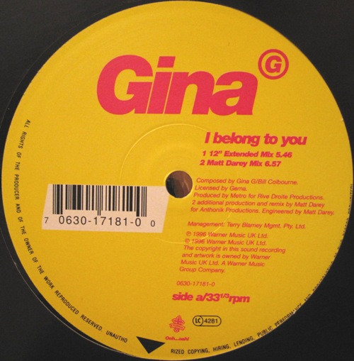 Gina G - I Belong To You | Eternal (0630-17181-0) - main Gina G - I Belong To You | Eternal (0630-17181-0) - main