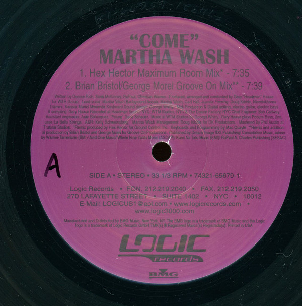 Martha Wash - Come | Logic Records (74321 65679 1) - 2 Martha Wash - Come | Logic Records (74321 65679 1) - 2