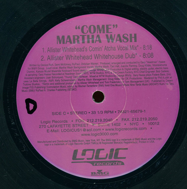 Martha Wash - Come | Logic Records (74321 65679 1) - 4 Martha Wash - Come | Logic Records (74321 65679 1) - 4